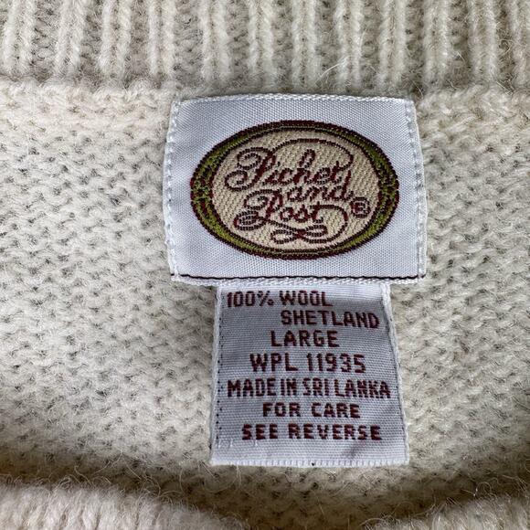 Vintage Picket and Post Sweater Vest Womens Size Large 100% Wool Cream WPL11935 - Picture 4 of 8